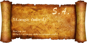 Stanga Ambró névjegykártya